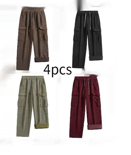 Retro Corduroy Pants Fleece-lined
