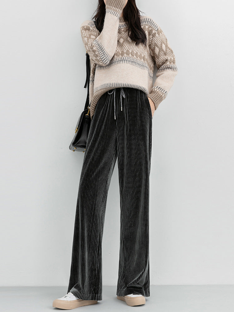 Corduroy wide-leg pants